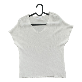 Milk Cream Textured Knit Tee Viscose • S/M