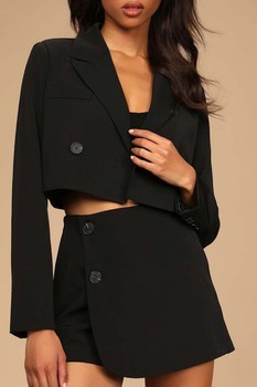 Black cropped blazer