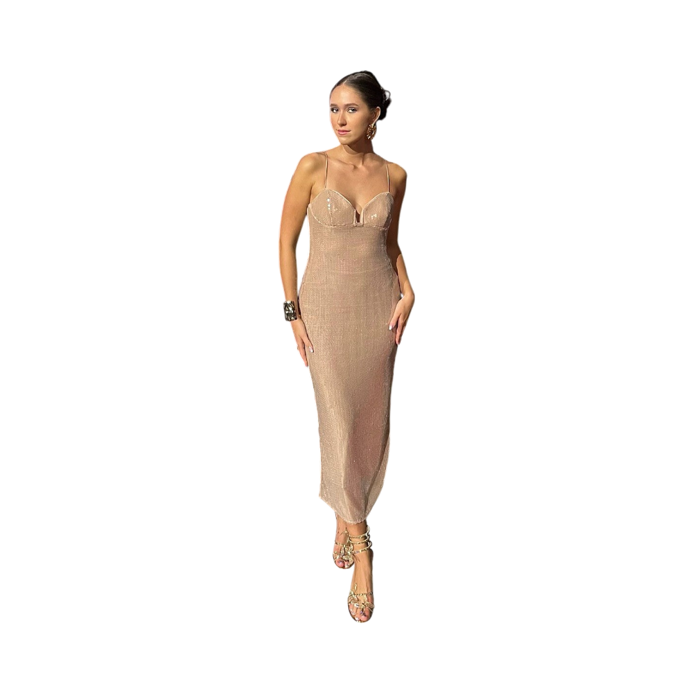 Nude glitterimekko
