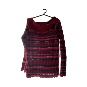 Burgundy raidallinen neulepusero