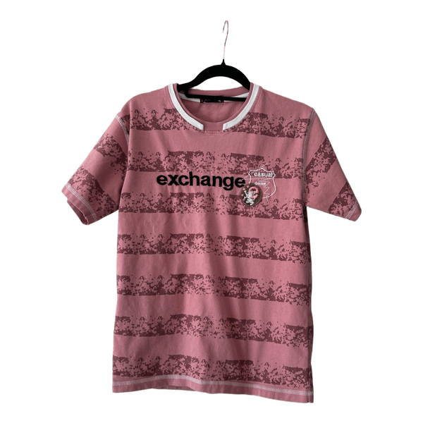 Pink striped cotton t-shirt