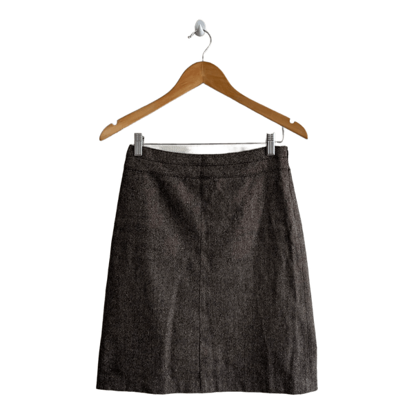 Brown herringbone mini skirt