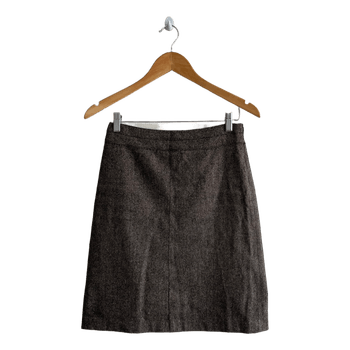 Brown herringbone mini skirt