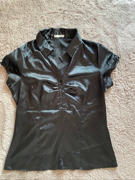 Black satin shirt