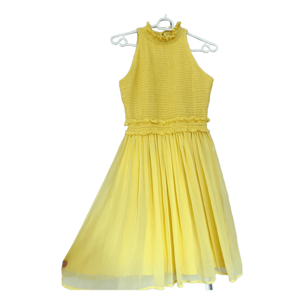 Yellow ruffled summer dress