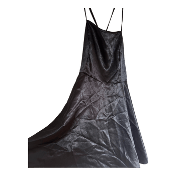 Black satin mini dress