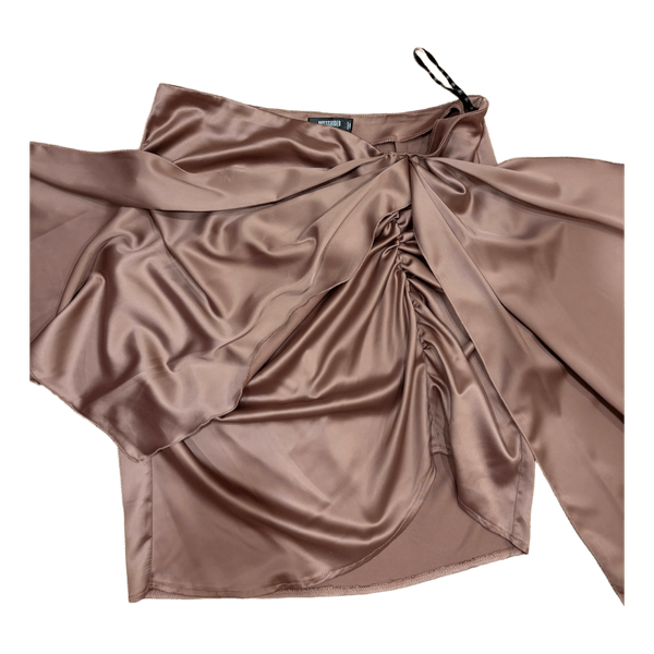 Brown satin skirt