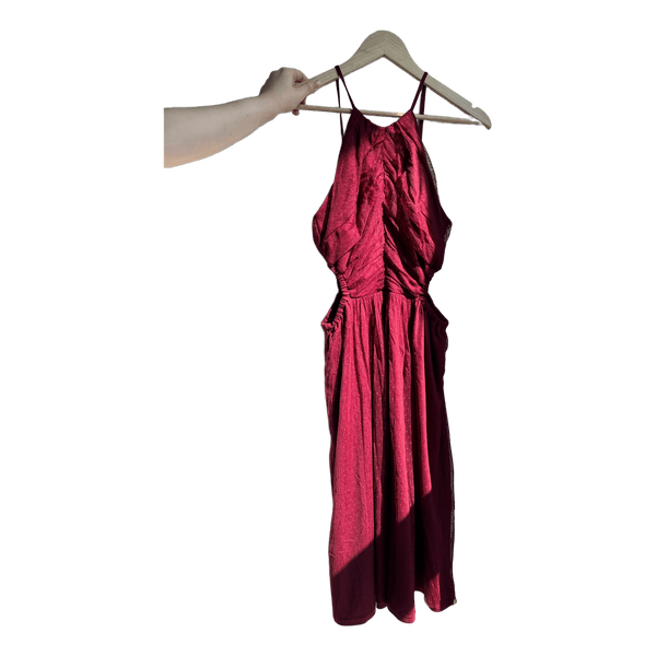 ASOS dark red dress with cut-out details