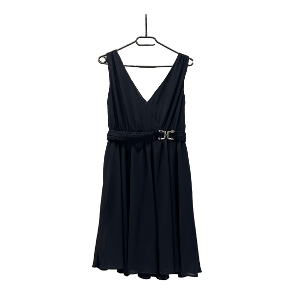 Dark blue Morgan sleeveless pleated tulle dress