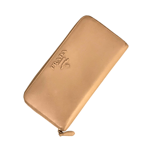 Prada saffiano leather wallet pink