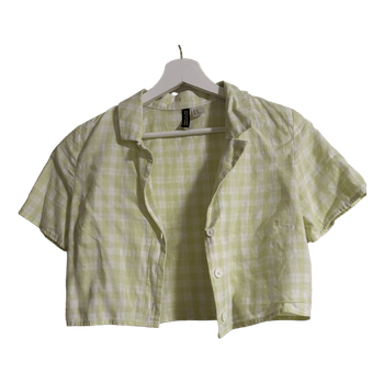 Light green plaid crop top
