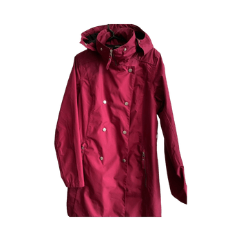 Belted hooded trench coat