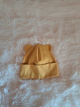 Mustard bear ears hat