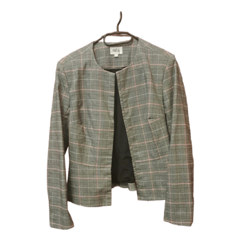 Grey pink plaid blazer