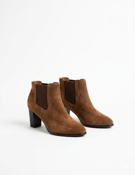 Brown suede ankle boots