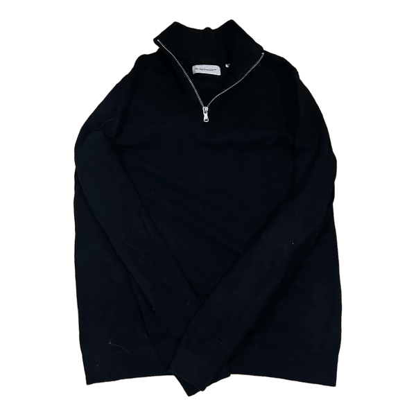Black zip-up sweater