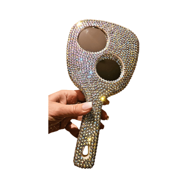 Rhinestone handheld mirror
