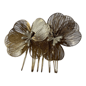 Kultainen hiuskoriste kukkia