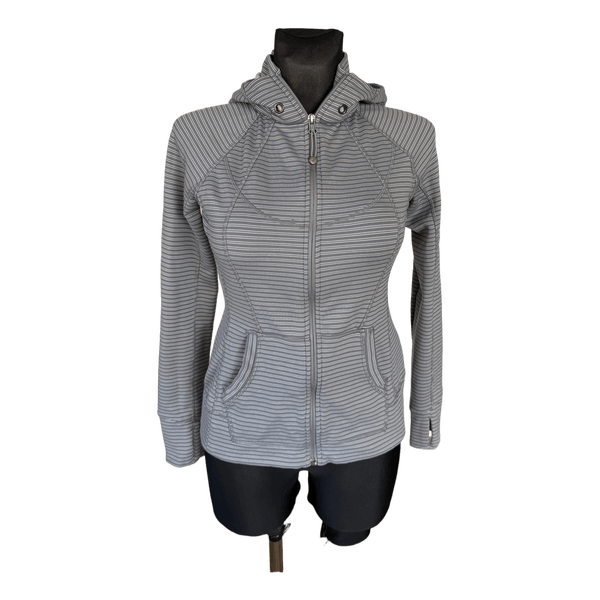 Athleta striped zip-up hoodie