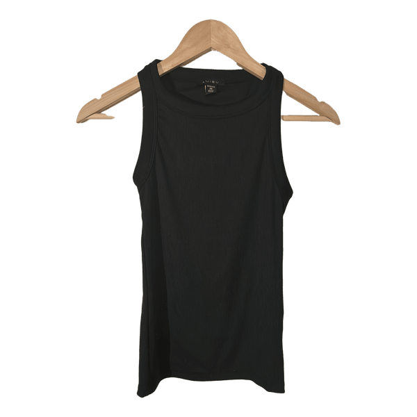 Black ribbed tank top
