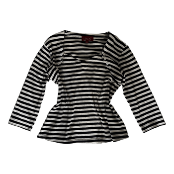 Striped button detail top