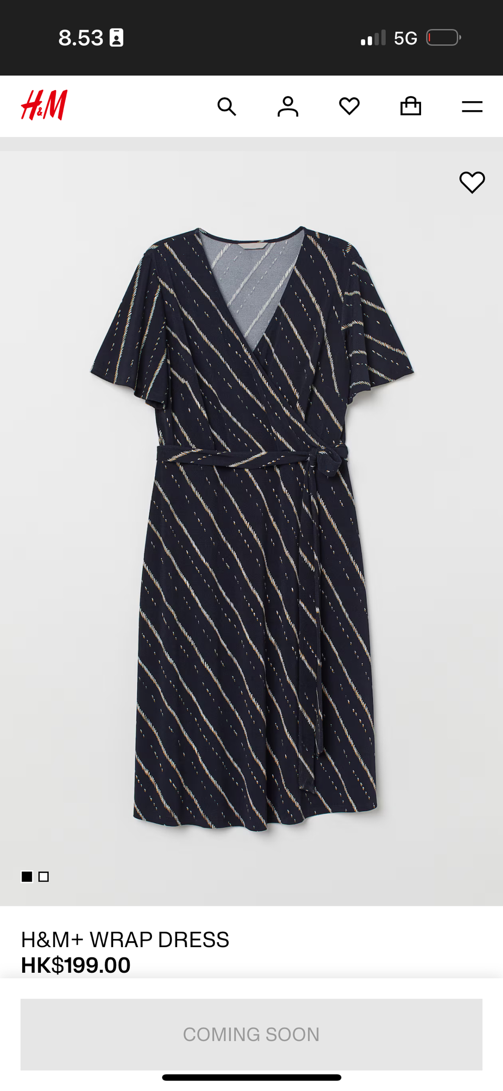 H&M H&M stretchy striped wrap dress, Size M / 38  Secondhand Casual dresses   9.00