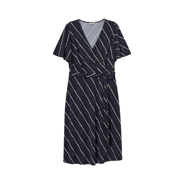H&M stretchy striped wrap dress
