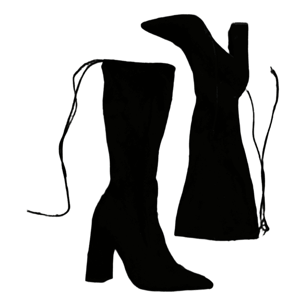 Black heeled boots