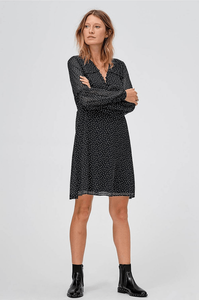 Black and white polka dot dress