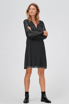 Black and white polka dot dress