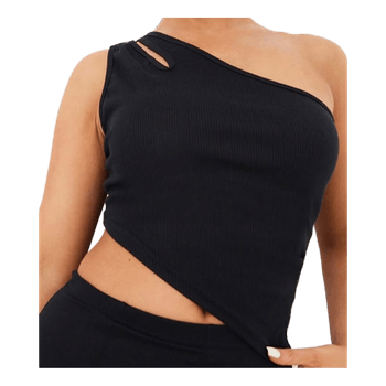 Top noir asymétrique