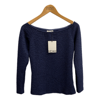 Ichi navy textured top