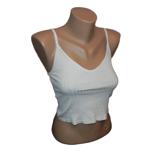 White ribbed crop top