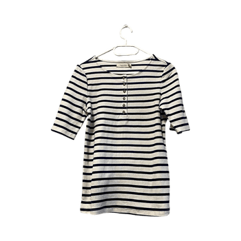 Seasalt Cornwall Striped Organic Cotton Top, EU 38