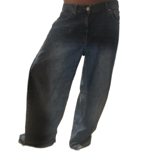 Blue wide leg jeans