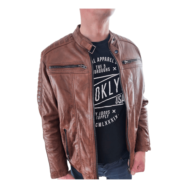 Elara 'Chunkyrayan' Men's Real Leather Biker Jacket – Size M