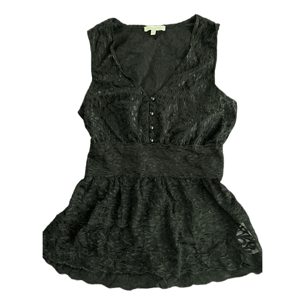 Black lace peplum top