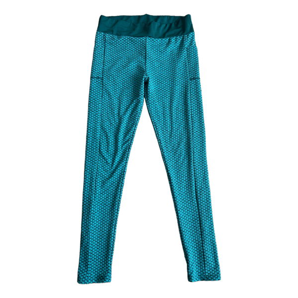 Teal textured sports leggings
