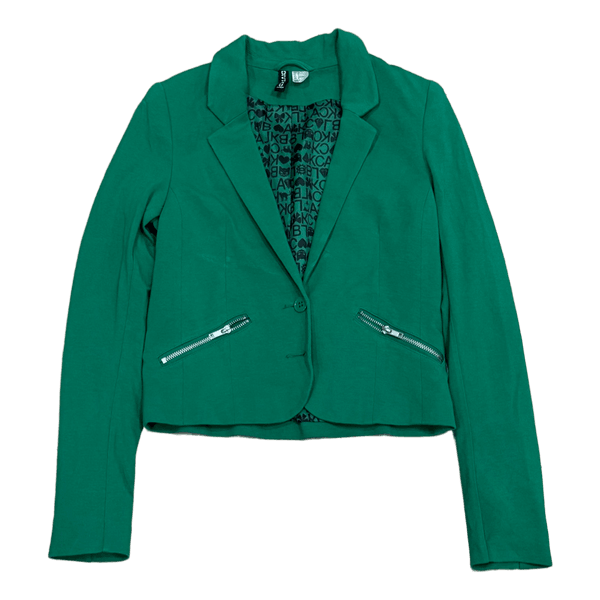 Green blazer with zippers
