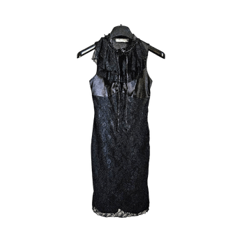 Rinascimento “La Dolce Vita” black lace & satin dress • Size S • Made in Italy