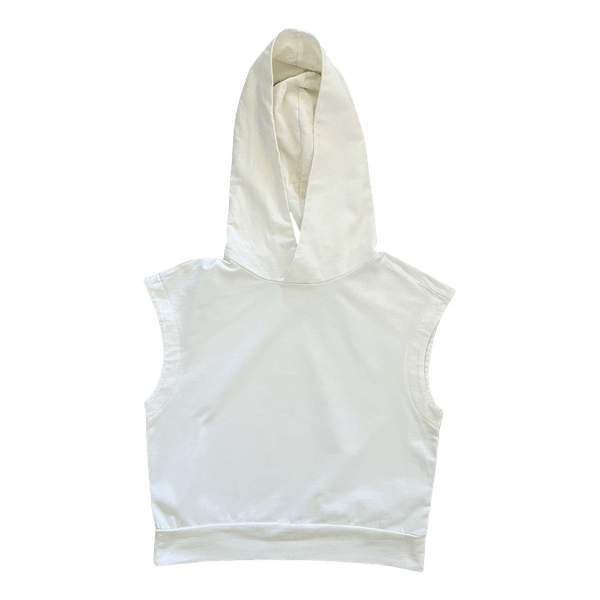 White sleeveless hoodie
