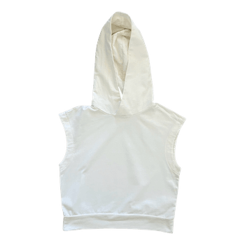 White sleeveless hoodie