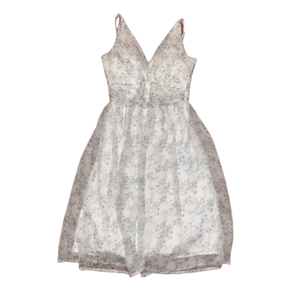 White floral midi dress