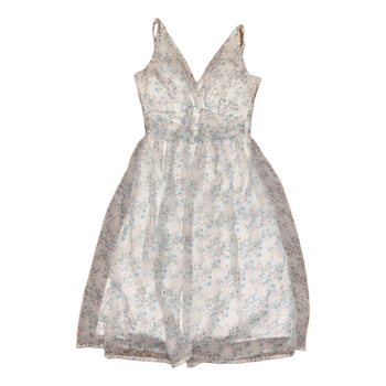 White floral midi dress