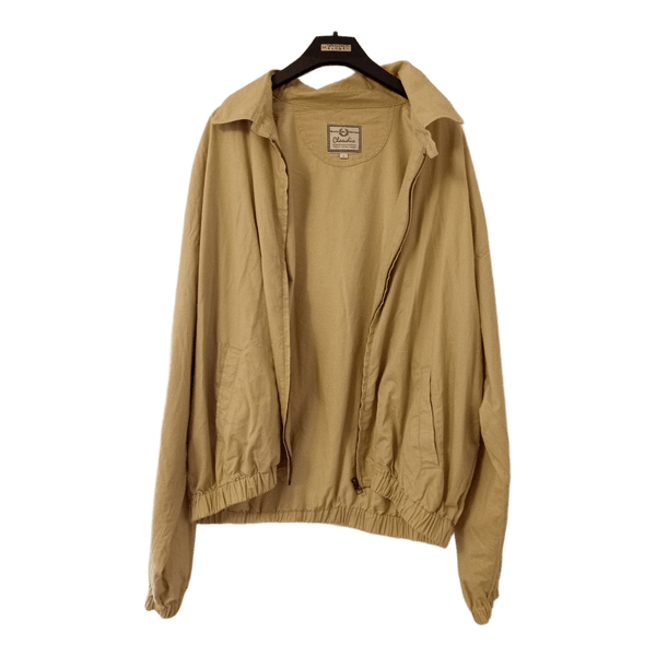 Beige cotton zip jacket