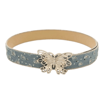 Denim butterfly belt