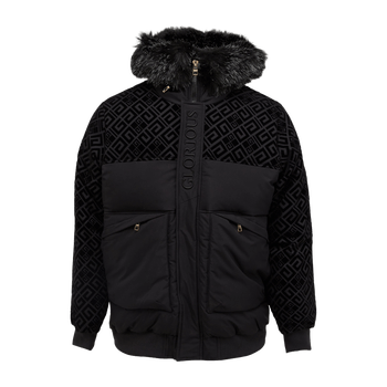 Short puffer bomber jacket
