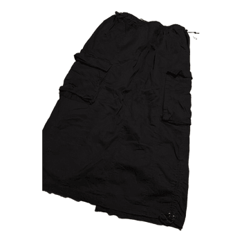 Black cargo midi skirt