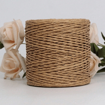 Natural raffia straw yarn