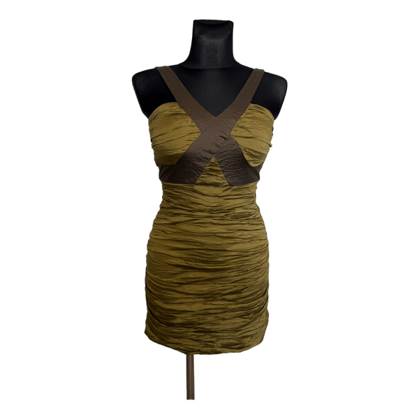 BCBGMAXAZRIA ruching mini dress